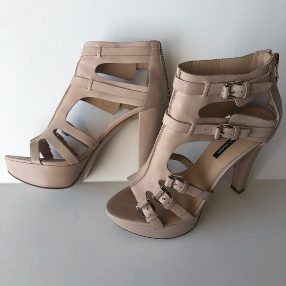 STELLA LUNA Nude Strappy Buckle Stiletto Heels Platform ankle boot sandal EU38 - Picture 4 of 16